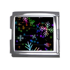 Snowflakes Snow Winter Christmas Mega Link Italian Charm (18mm) by Bedest