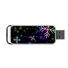 Snowflakes Snow Winter Christmas Portable Usb Flash (one Side) by Bedest