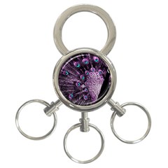Purple Peacock 3-ring Key Chain by Bedest
