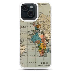 Vintage World Map Iphone 15 Plus Tpu Uv Print Case by Loisa77