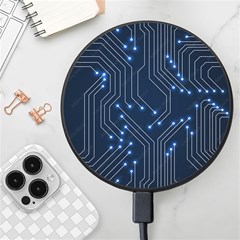 Seamless Pattern Of Glowing Circuit Board Neon Technology Wireless Fast Charger(black) by Loisa77