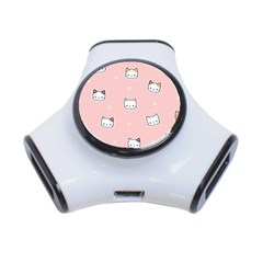 Cute Cat Cartoon Doodle Seamless Pink Pattern 3-port Usb Hub by Grandong
