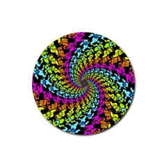 3d Grateful Dead 90 s Neon Dancing Bears Rubber Coaster (round) by Perong