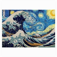 The Great Wave Of Kanagawa Painting Large Glasses Cloth by Perong