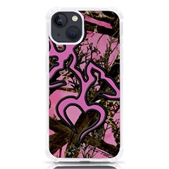 Pink Browning Deer Glitter Camo Iphone 13 Tpu Uv Print Case by Perong