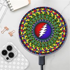 Grateful Dead Bear Pattern Wireless Fast Charger(white) by Maspions