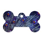 Peacock Bird Feathers Coloured Plumage Dog Tag Bone (Two Sides) Front