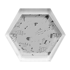 Fish Ocean Sea Water Diving Blue Hexagon Wood Jewelry Box by Perong