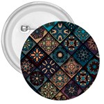 Flower Texture Background Colorful Pattern 3  Buttons Front