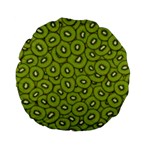 Kiwi Fruit Pattern Green Background Standard 15  Premium Flano Round Cushions Back