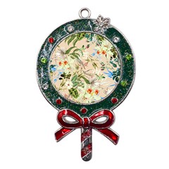 Textile Fabric Tropical Metal X mas Lollipop With Crystal Ornament by Paksenen