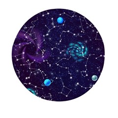 Realistic Night Sky Poster With Constellations Mini Round Pill Box (pack Of 5) by Ket1n9