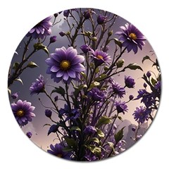Flower Bloom Blossom Nature Flora Magnet 5  (round) by Apenda