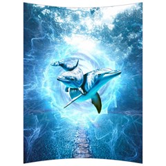 Dolphin Blue Sea Fantasy Back Support Cushion by Maspions