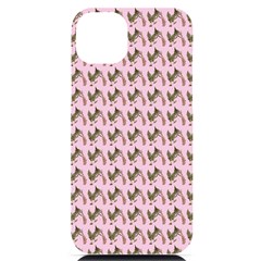 Fern Pattern 2 Pink Iphone 14 Plus Black Uv Print Case by snowwhitegirl