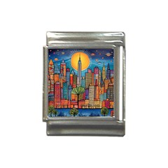 City New York Nyc Skyscraper Skyline Downtown Night Business Urban Travel Landmark Building Architec Italian Charm (13mm) by Posterlux