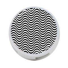 Black White Wave Pattern Wavy Water Seamless 4-port Usb Hub (two Sides) by Posterlux