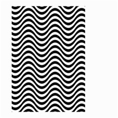 Black White Wave Pattern Wavy Water Seamless Small Garden Flag (two Sides) by Posterlux