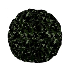 Hunting Motif Camouflage Pattern Print Bk Standard 15  Premium Flano Round Cushions by dflcprintsclothing