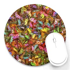 Echinopsis Terscheckii Cactus Motif Random Colored Pattern Round Mousepad by dflcprintsclothing
