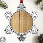 Brown Cardboard Texture Macro, Cardboard, Cardboard Metal Small Snowflake Ornament Front