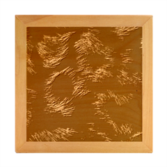 Brown Wool Texture Wood Photo Frame Cube by kyorashop23