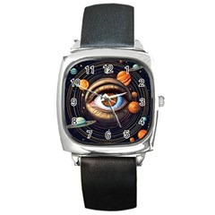 Eye Of The Universe (ai) Square Metal Watch by dflcprintsclothing