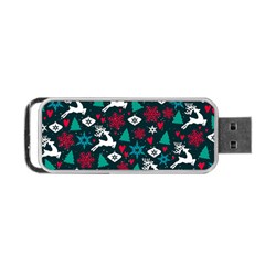 Holiday Season Pattern December Happy Holidays Merry Christmas Winter Family Festive New Year Portable Usb Flash (one Side) by Maspions