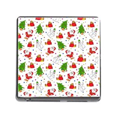 Christmas Pattern  Trees Santa Memory Card Reader (square 5 Slot) by Maspions