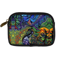 Psychedelic Digital Art Artwork Landscape Colorful Digital Camera Leather Case by Bedest