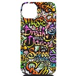 Graffiti Word Seamless Pattern iPhone 14 Plus Black UV Print Case Front