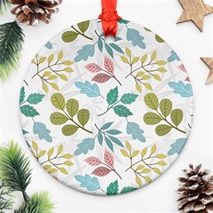 Leaf Seamless Pattern  Ornament (round) by Safari