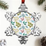 Leaf seamless pattern  Metal Small Snowflake Ornament Front