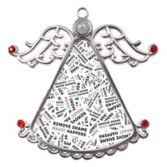 Embrace The Magic Inspirational Phrase Pattern Metal Angel With Crystal Ornament by dflcprintsclothing
