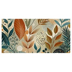 Leaves Pattern Floral Banner And Sign 8  X 4  by Salmanaz77