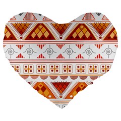 Bright Aztec Ethnic Seamless Pattern Large 19  Premium Heart Shape Cushions by Bedest