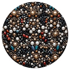 Pearls And Stones Round Trivet by dedoma