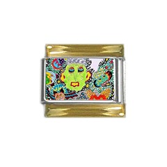 Supersonic Monster Mash Gold Trim Italian Charm (9mm) by chellerayartisans