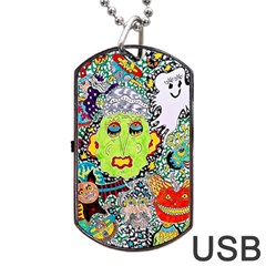 Supersonic Monster Mash Dog Tag Usb Flash (one Side) by chellerayartisans