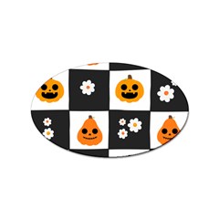Seamless Halloween Pattern With Smiling Pumpkin 20240926 161714 0000 Sticker Oval (10 Pack) by Safari