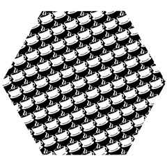 Stylish Coffee Cup Pattern Wooden Puzzle Hexagon by ExtraAwesomeSauce