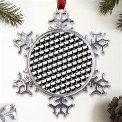 Stylish Coffee Cup Pattern Metal Large Snowflake Ornament by ExtraAwesomeSauce