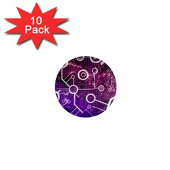 Cosmic Network Geometric Art 1  Mini Magnet (10 Pack)  by ExtraAwesomeSauce