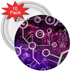 Cosmic Network Geometric Art 3  Buttons (10 pack)  Front