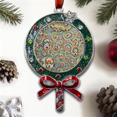 Surreal Abstract Early Ai Art Metal X mas Lollipop With Crystal Ornament by ExtraAwesomeSauce