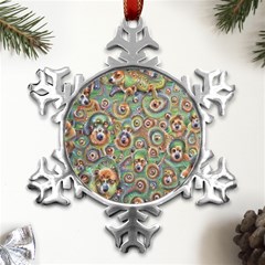 Surreal Abstract Early Ai Art Metal Small Snowflake Ornament by ExtraAwesomeSauce