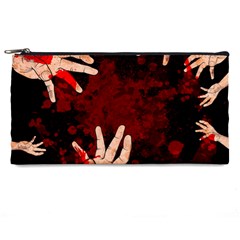 Horror Themed Bloody Hands Pencil Case by ExtraAwesomeSauce
