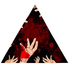 Horror Themed Bloody Hands Wooden Puzzle Triangle by ExtraAwesomeSauce