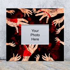 Horror Themed Bloody Hands White Wall Photo Frame 5  X 7  by ExtraAwesomeSauce