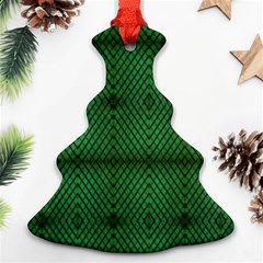 Green Diamond Grid Pattern Ornament (christmas Tree)  by ExtraAwesomeSauce